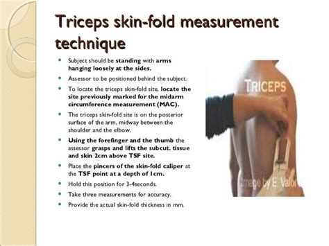 measuring triceps skinfold thickness|skinfold measurement chart.